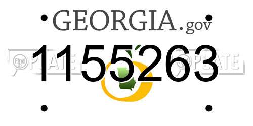 1155263 Georgia License Plate
