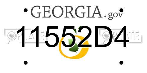 11552D4 Georgia License Plate
