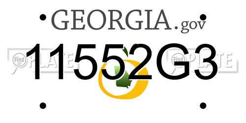 11552G3 Georgia License Plate