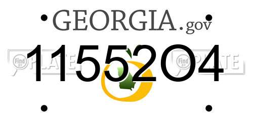 11552O4 Georgia License Plate