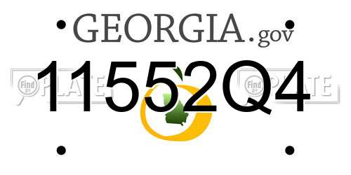 11552Q4 Georgia License Plate