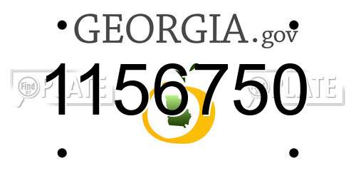 1156750 Georgia License Plate