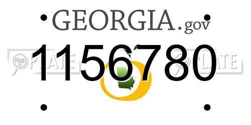 1156780 Georgia License Plate