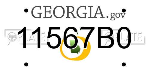 11567B0 Georgia License Plate