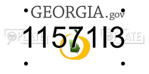 11571I3 Georgia License Plate