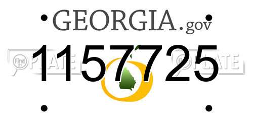1157725 Georgia License Plate