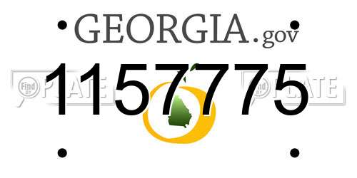 1157775 Georgia License Plate