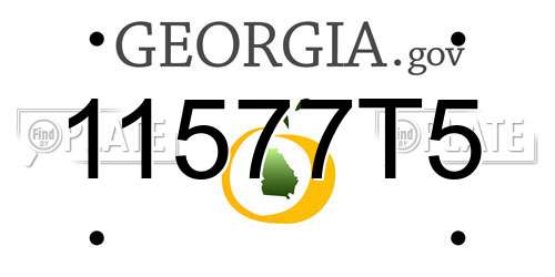 11577T5 Georgia License Plate