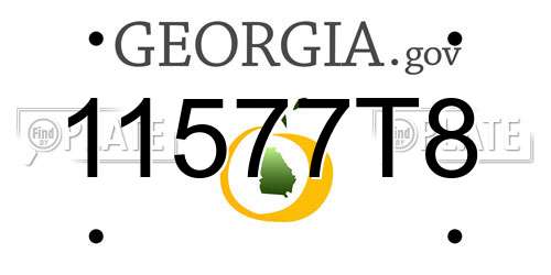 11577T8 Georgia License Plate