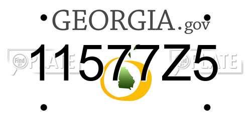 11577Z5 Georgia License Plate