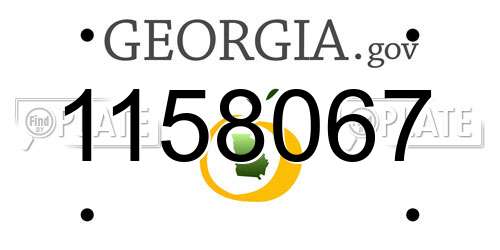 1158067 Georgia License Plate