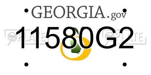 11580G2 Georgia License Plate