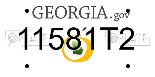 11581T2 Georgia License Plate