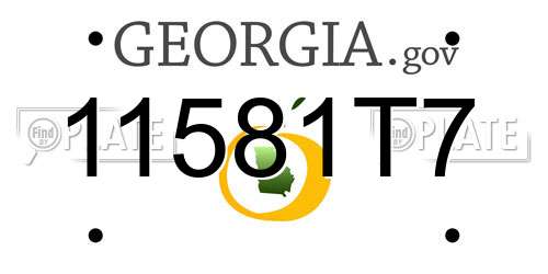 11581T7 Georgia License Plate