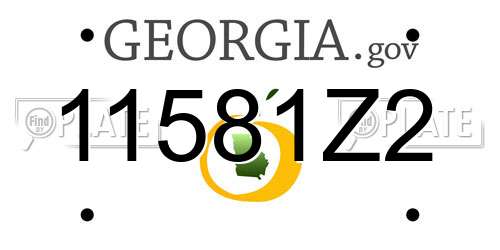 11581Z2 Georgia License Plate
