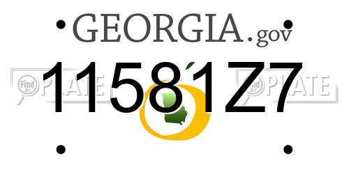 11581Z7 Georgia License Plate