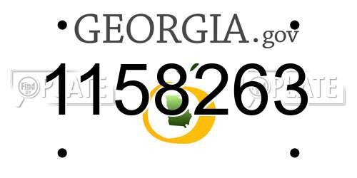 1158263 Georgia License Plate