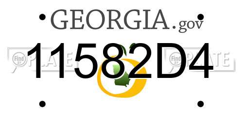 11582D4 Georgia License Plate