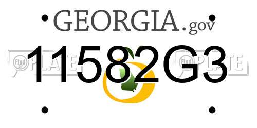 11582G3 Georgia License Plate