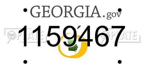 1159467 Georgia License Plate