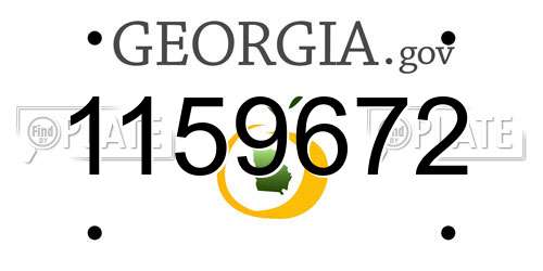 1159672 Georgia License Plate