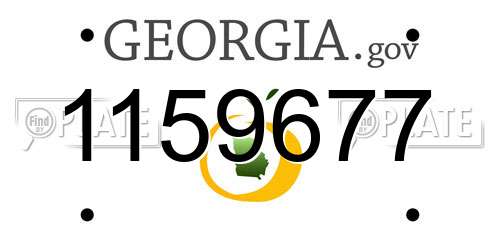 1159677 Georgia License Plate