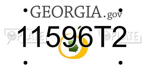 11596T2 Georgia License Plate
