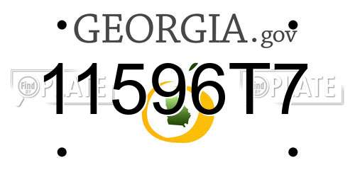 11596T7 Georgia License Plate
