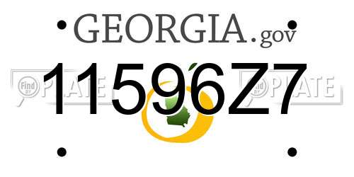 11596Z7 Georgia License Plate