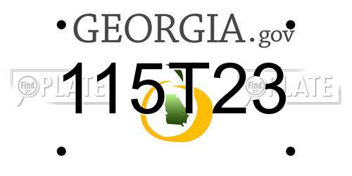 115T23 Georgia License Plate