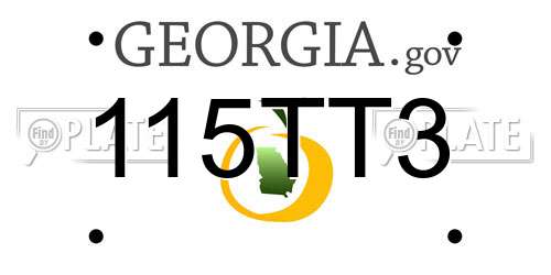 115TT3 Georgia License Plate