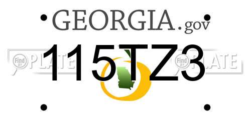 115TZ3 Georgia License Plate