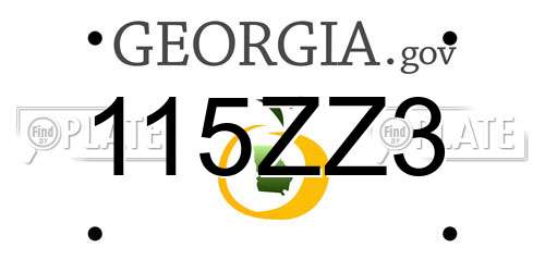 115ZZ3 Georgia License Plate