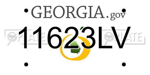 11623LV Georgia License Plate
