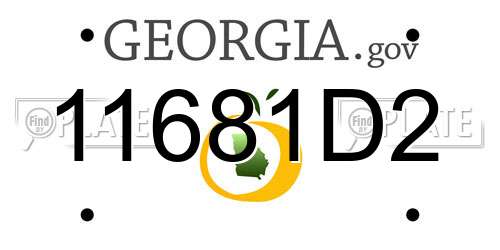 11681D2 Georgia License Plate