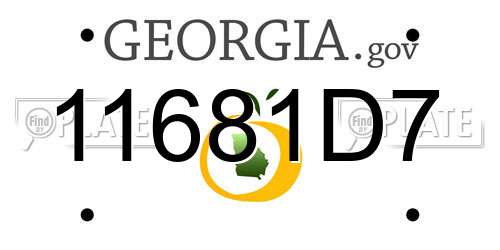 11681D7 Georgia License Plate