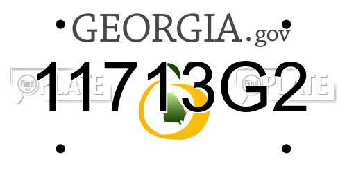 11713G2 Georgia License Plate