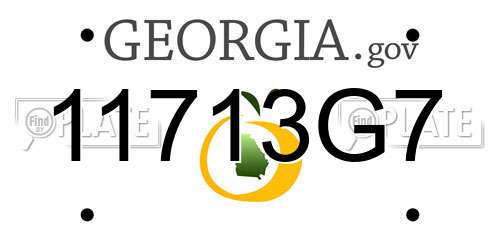 11713G7 Georgia License Plate