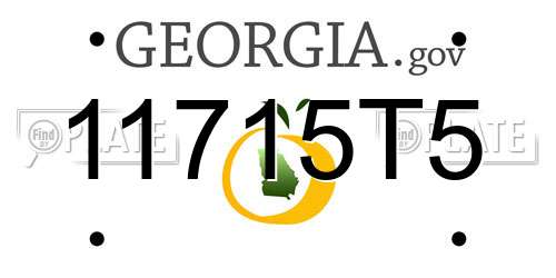 11715T5 Georgia License Plate