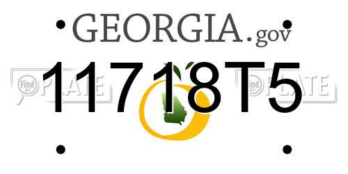 11718T5 Georgia License Plate