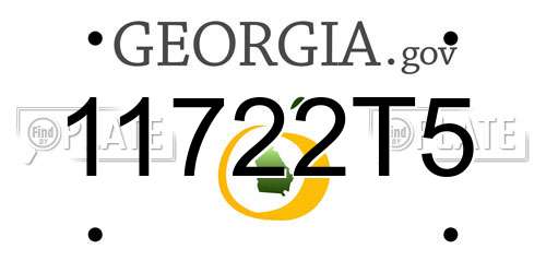 11722T5 Georgia License Plate