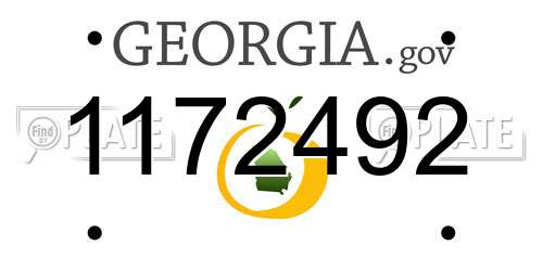 1172492 Georgia License Plate