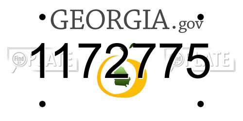 1172775 Georgia License Plate