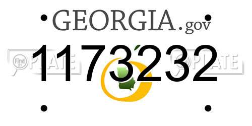 1173232 Georgia License Plate