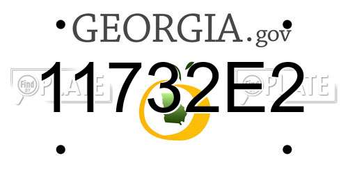 11732E2 Georgia License Plate