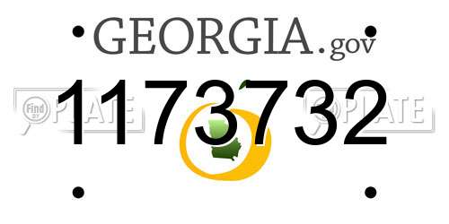1173732 Georgia License Plate