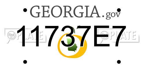 11737E7 Georgia License Plate