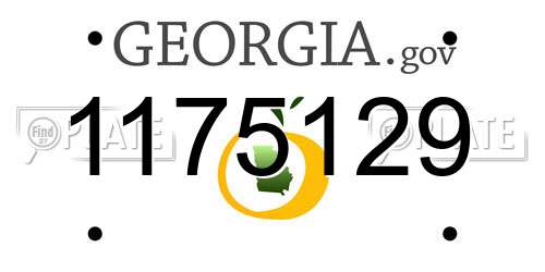 1175129 Georgia License Plate