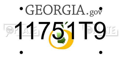 11751T9 Georgia License Plate