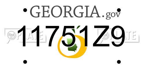 11751Z9 Georgia License Plate